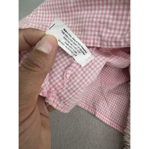 VTG Bunny Rabbit Plush Shelf Sitter 21" Pink Gingham Easter Decor Toy Cottagecor - Picture 5 of 10